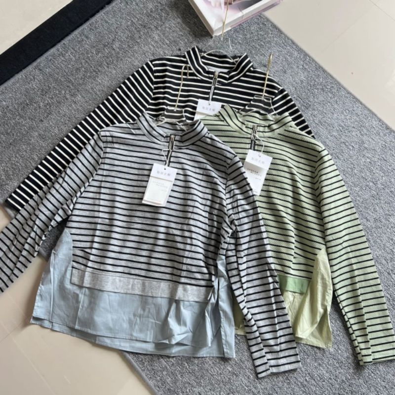 BKK TWOTONE STRIPES | Atasan Stripe | Top Wanita | Atasan garis garis | Atasan kaos garis