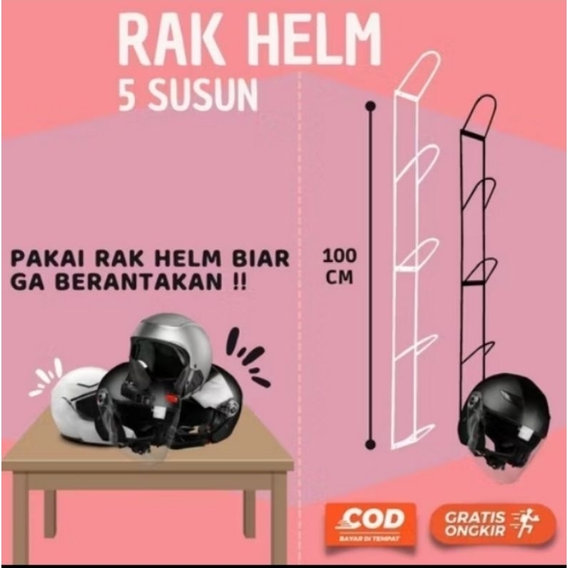 Rak helm / gantungan helmet tas sabuk multifungsi susun 5