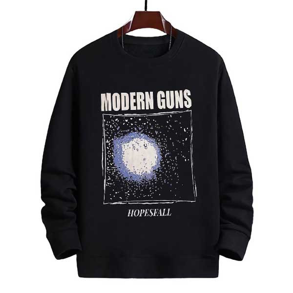 Sweater Modern Guns Hopesfall Crewneck Hitam Casual 100% Cotton Black | Size M L XL XXL READY STOCK 