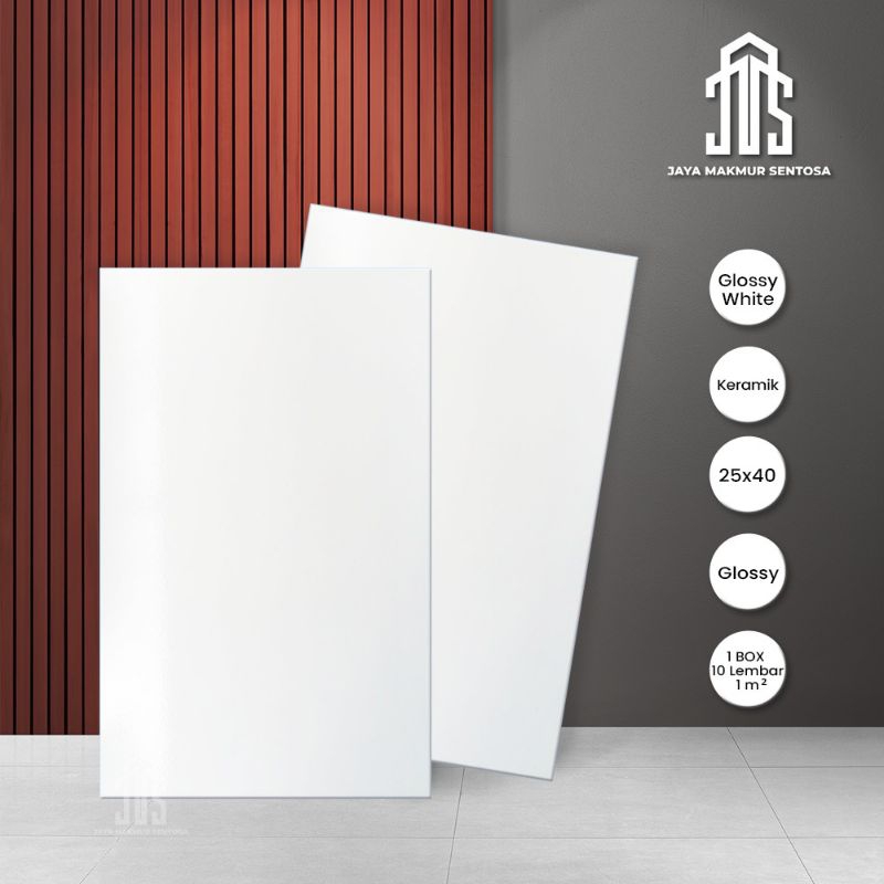 Keramik Dinding Mulia Glossy White 25x40