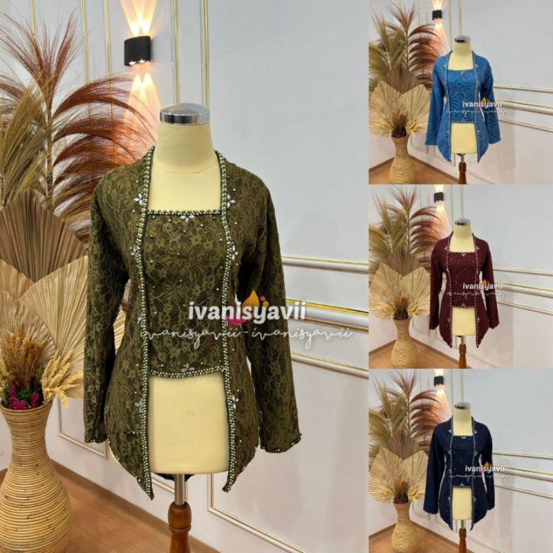 (HS-Kby) Kebaya Lisa +Furing | Kebaya Brokat / Kebaya Modern +Furing / Kebaya Wisuda / Kebaya Lamara