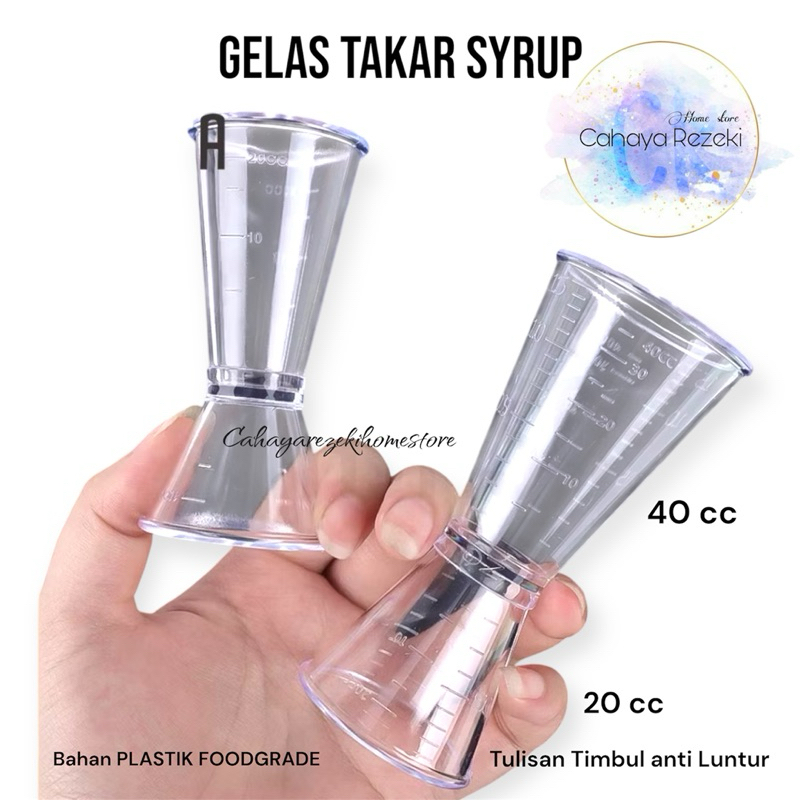 Gelas Ukur Mini | Gelas Takar 40cc 20cc | jigger | gelas takar minuman syrup susu makanan