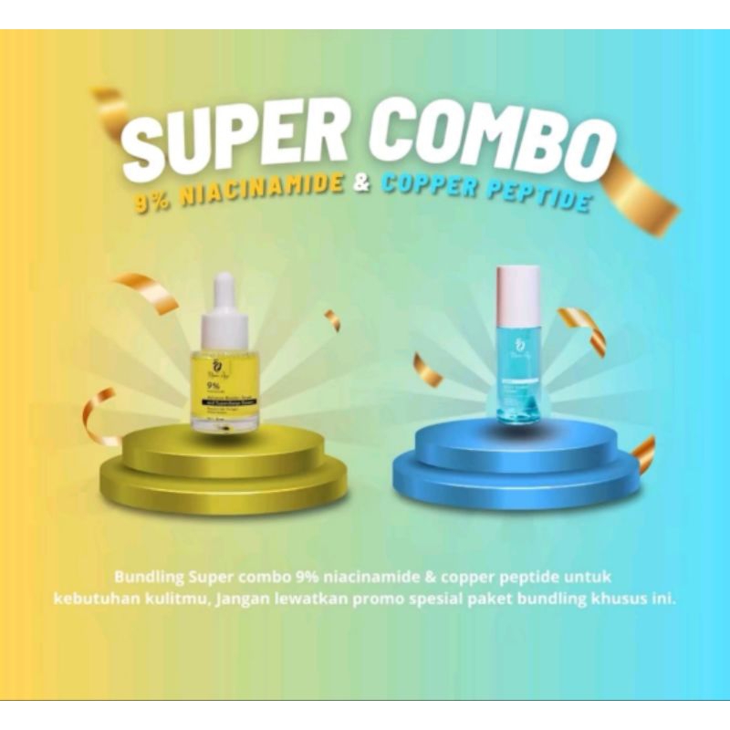 BUNDLING SERUM SUPER CHARHARGE NIACINAMIDE 9% &  BODY TONER COPPER PEPTIDE  MONA ALYE