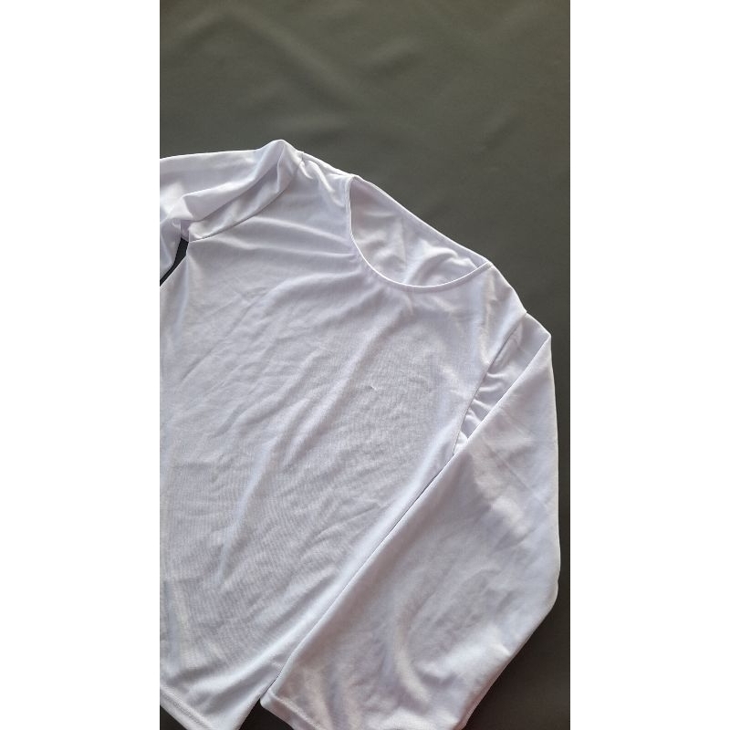 Manset Putih Lengan Panjang Polos Wanita – Kaos Dalaman Muslimah [PRELOVED]