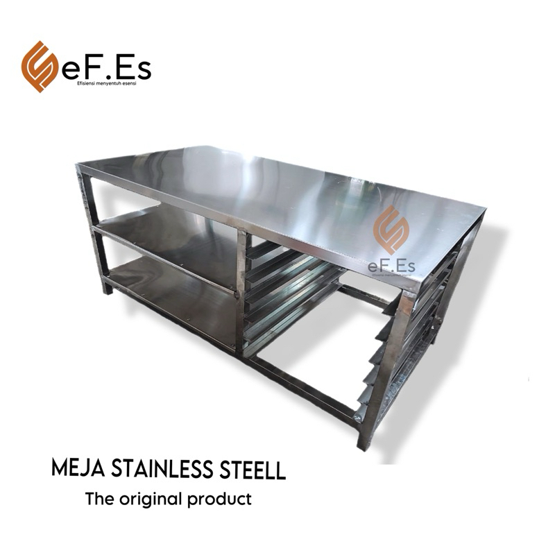 Meja stainless hairline foodgrade
