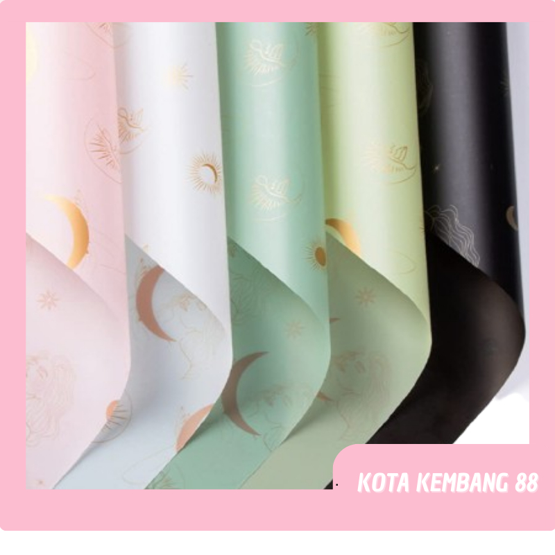 

Kertas Buket Motif Bulan Flower Wrapping Paper Moon Cellophane Florist KB111