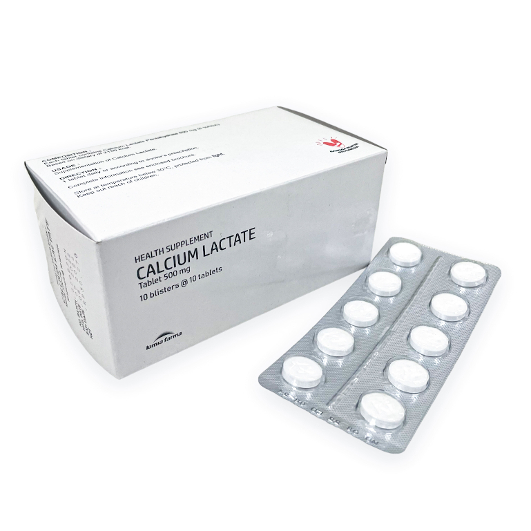 Calcium Lactate 500mg Box 100's Tablet Kimia Farma