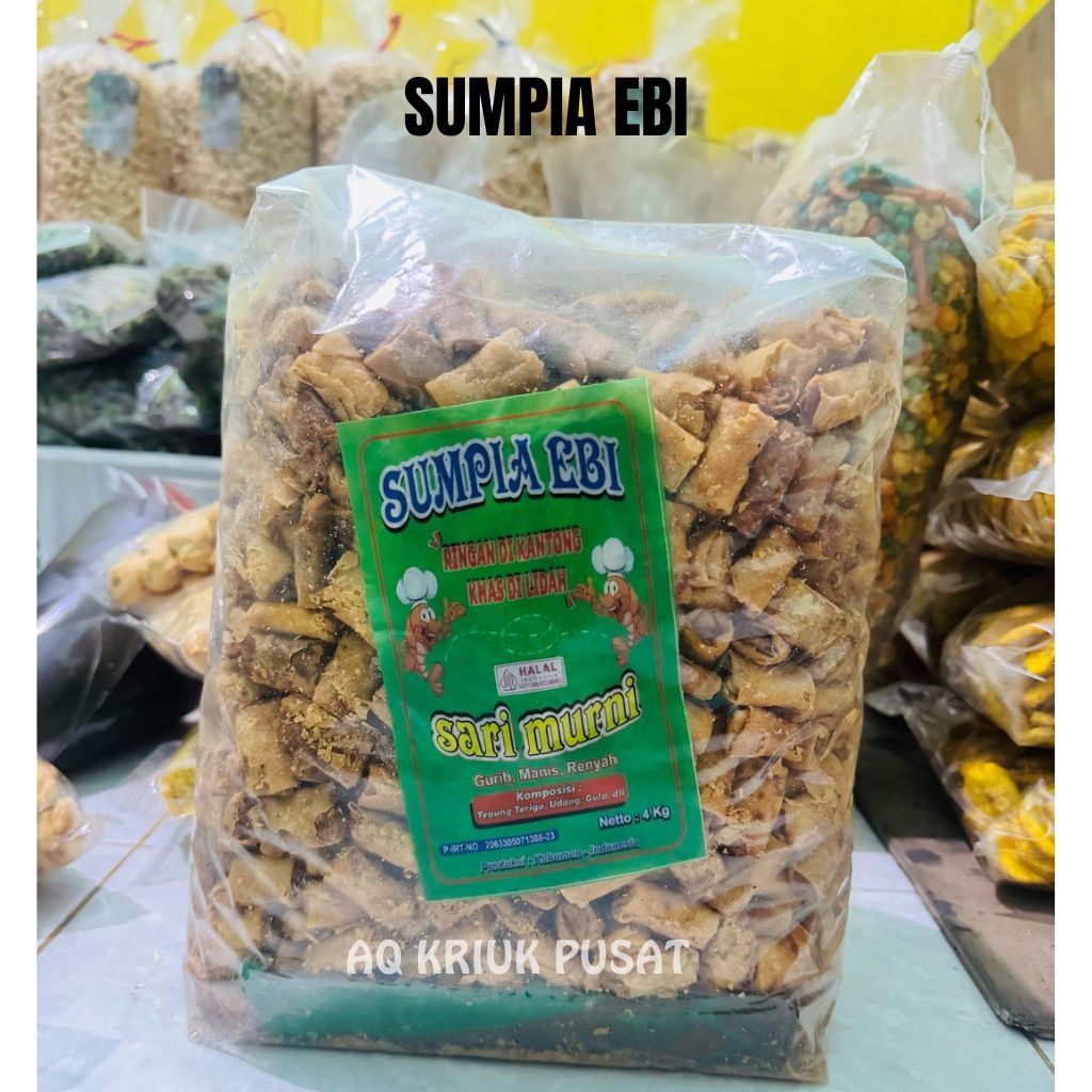 

SUMPIA UDANG ASLI 1KG KILOAN ABON SUPER / sumpia ebi / Sari Murni Sirih EBI / halal suri murni
