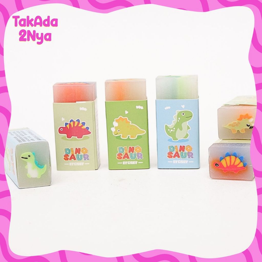

Penghapus Kotak Motif Dinosaurus ER-1500 Hapusan Pensil Karet Alat Tulis Sekolah Persegi Panjang