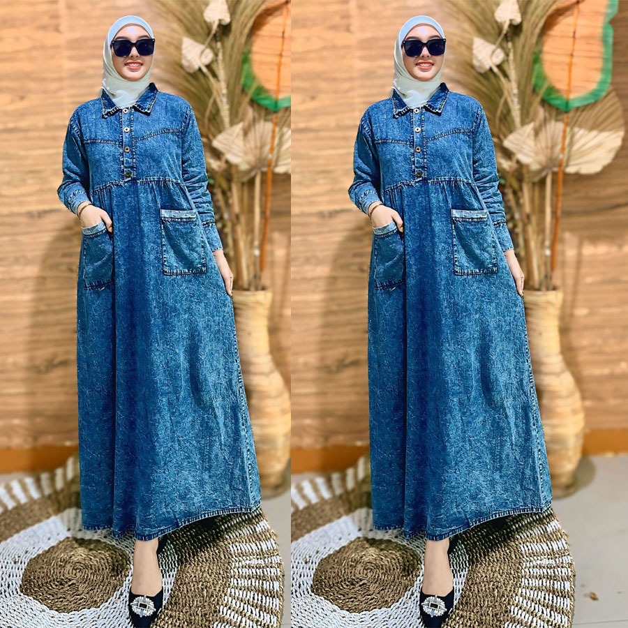 Set Rok Wanita Dewasa Jeans Wash