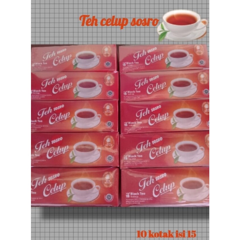 

( Perpack isi 10 Box ) Teh Celup Sosro - Teh Hitam Berkualitas - Tea Bag - Isi 30 - Isi 15