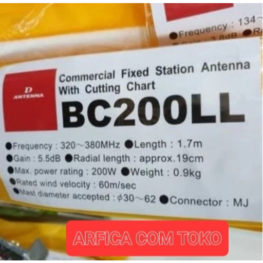 Diamond Bc200LL BC-200LL BC 200 LL Antena Diamond BC-200LL UHF 320-380 Mhz original