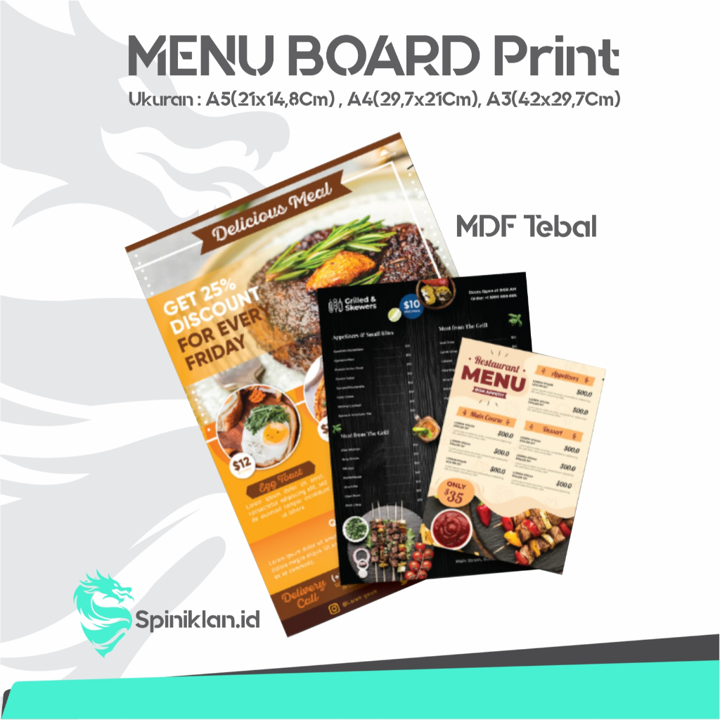 

Menu Board/ Papan Menu/ Menu Resto Spiniklan.id