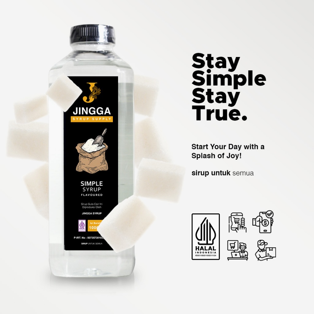 

Simple Syrup 1000 ml Jingga Syrup - Gula Cair 1000 ml Untuk Kopi