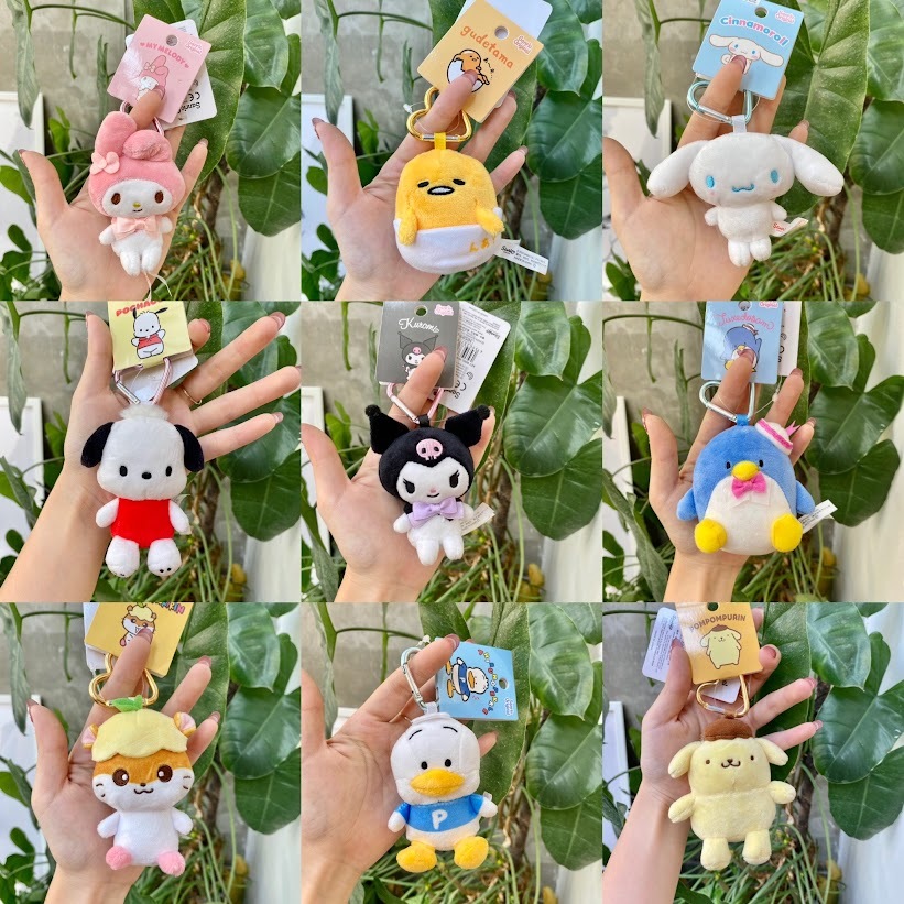 Gantungan Kunci Boneka Mini Mascot Doll Keyring Sanrio Jepang Karakter Marumofubiyori Pakkle Kuromi 