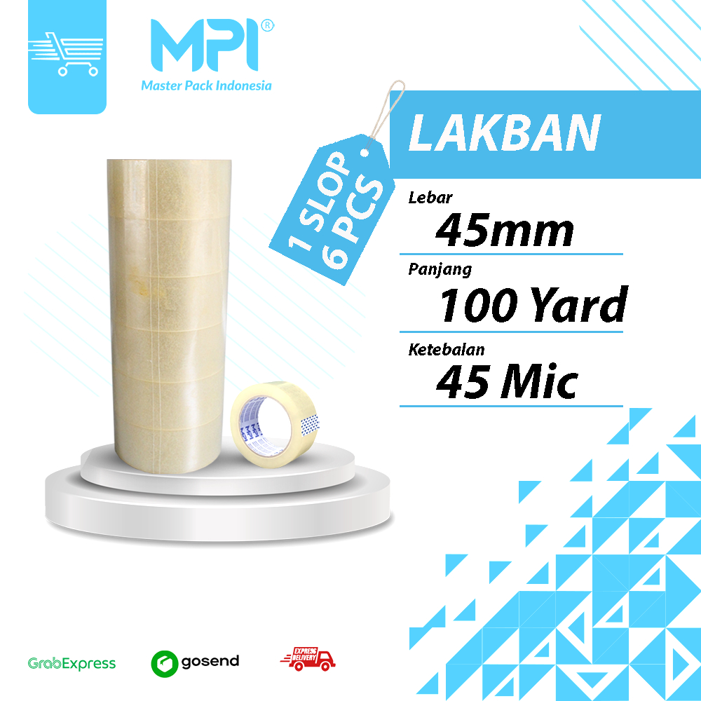 

PROMO LAKBAN BENING - LAKBAN COKLAT 45MM X 100 YARD MASTER PACK INDONESIA 1 SLOP ISI 6 PCS