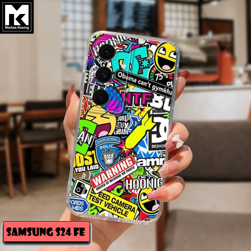 CASE SAMSUNG S24 FE - Casing SAMSUNG S24 FE Terbaru [ GRAFFITI ] Clear Case - Case Hp - Case Mewah  
