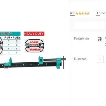 

Catok Kayu WIPRO 4 Feet CL4 Lubang 4 Kaki 120 cm 1,2 meter T Bar Clamp
