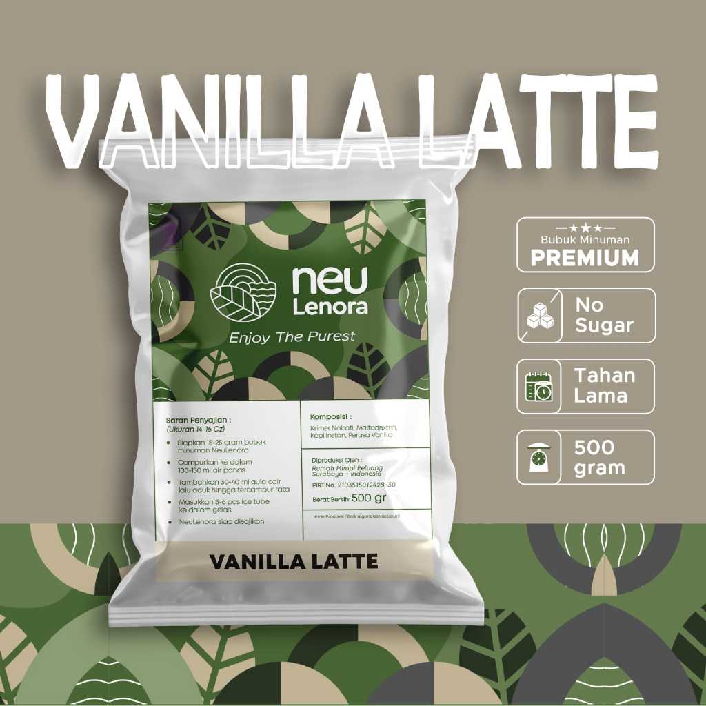 

BUBUK MINUMAN NEULENORA VANILLA LATTE 500gram - Bahan Baku Usaha Minuman, Bubble Drink, Rasa Premium