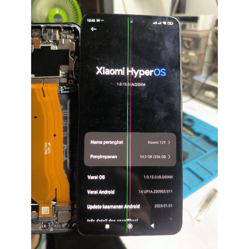 LCD XIAOMI 12T MINUS GARIS LAYAK PAKAI