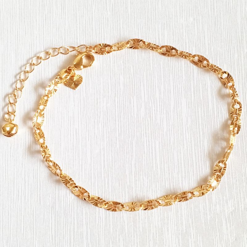 Gelang kaki fashion jewelry perhiasan warna emas 23cm