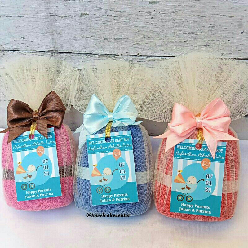 PO - Souvenir Handuk Kecil Sapu Tangan Ukuran 30x30 - Souvenir Aqiqah Bayi - Souvenir Pernikahan - S