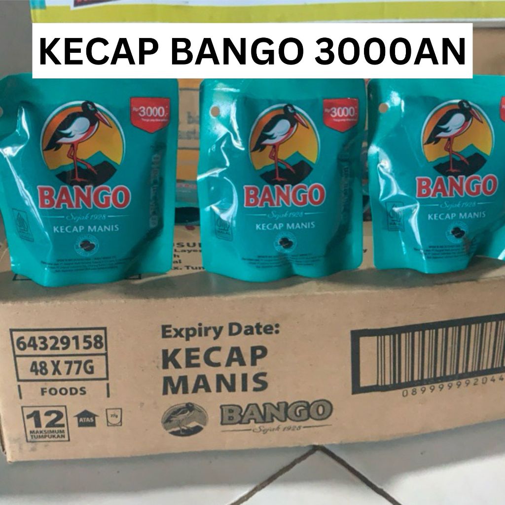 

KECAP BANGO KEMASAN 3000AN 77 GR KECAP MANIS BANGO HITAM KEDELAI HITAM PILIHAN UNILEVER UNTUK MAKANAN BERKUALITAS TINGGI