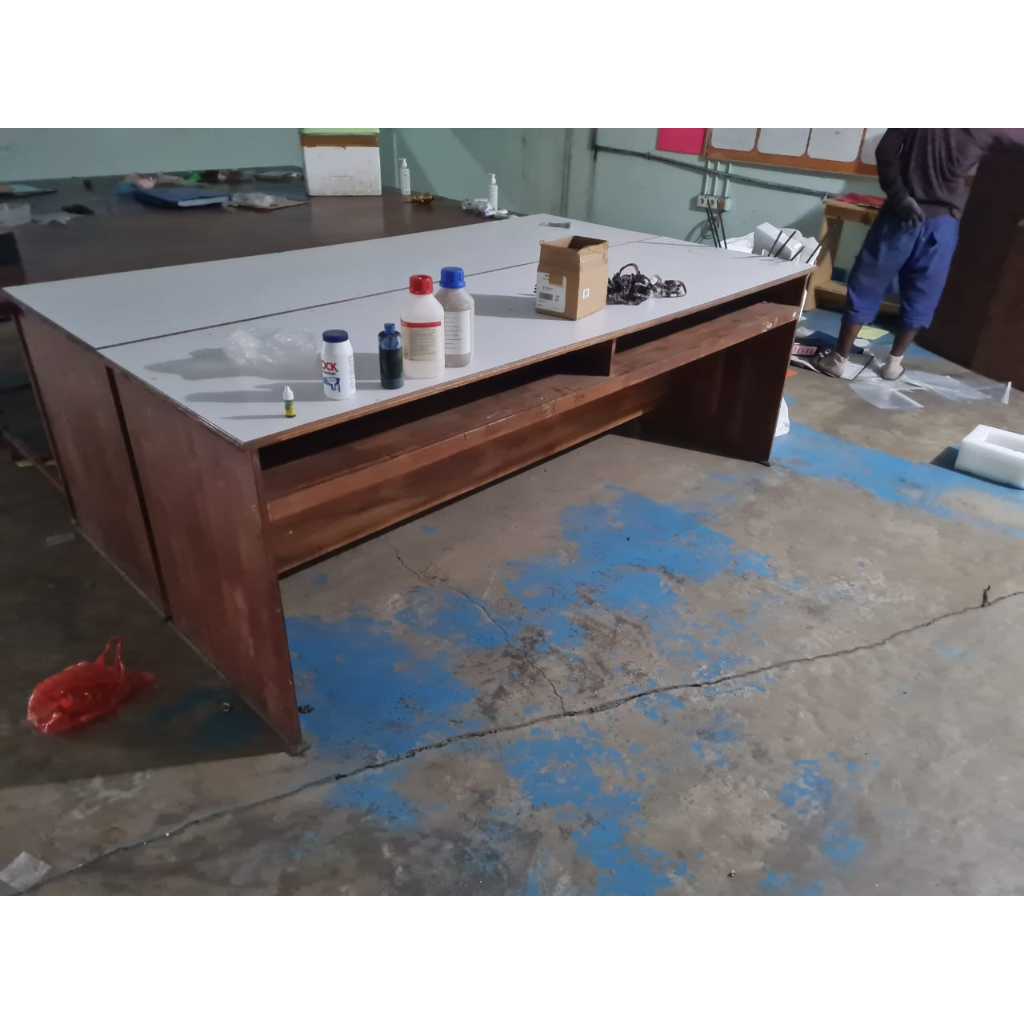 MEJA MEETING KAYU JATI KUAT BEKAS Meja Kantor Meja Kerja READY MAKASSAR PROMO MURAH