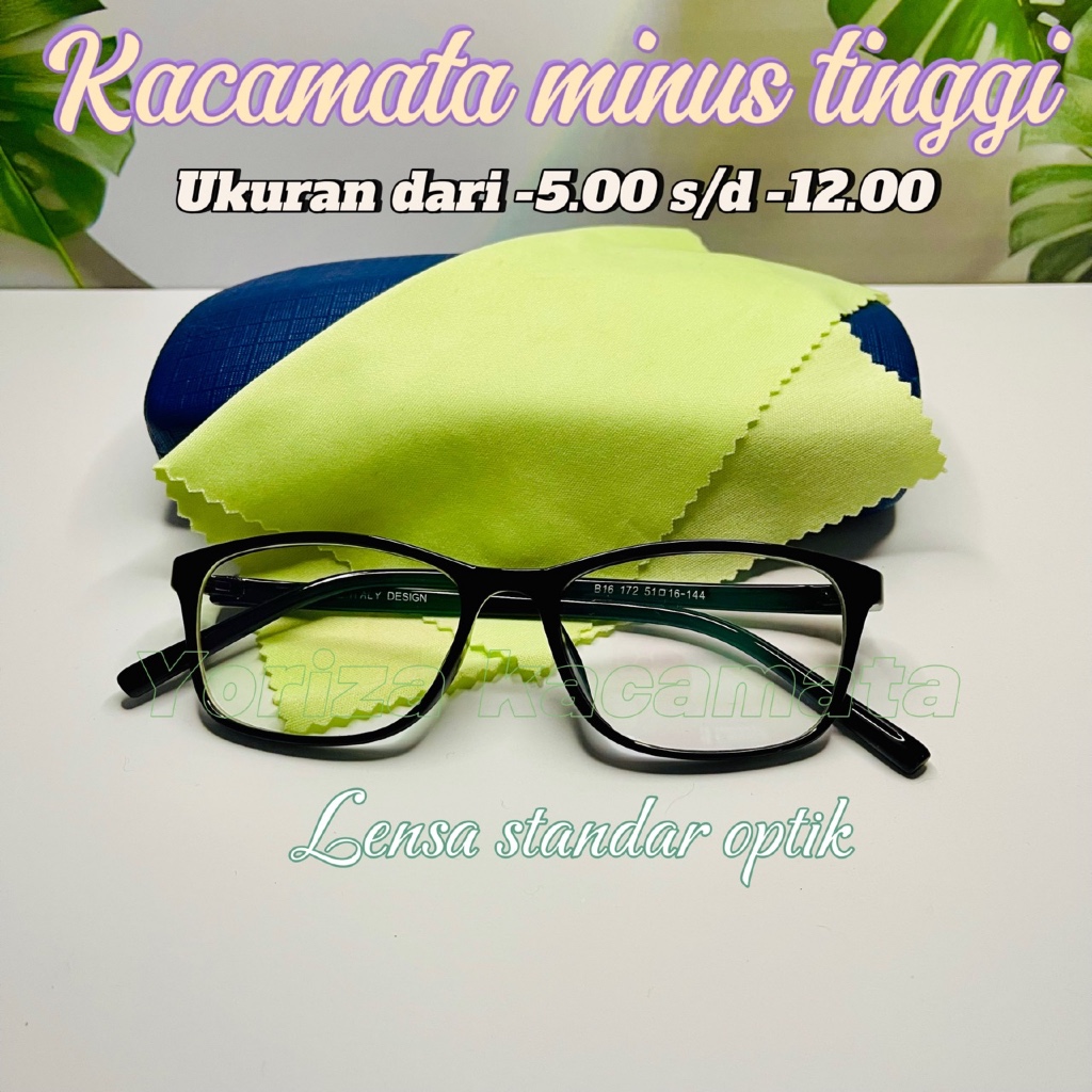 KACAMATA MINUS TINGGI -5 sd -12 KACAMATA RABUN JAUH PRIA DAN WANITA LENSA CRISTAL