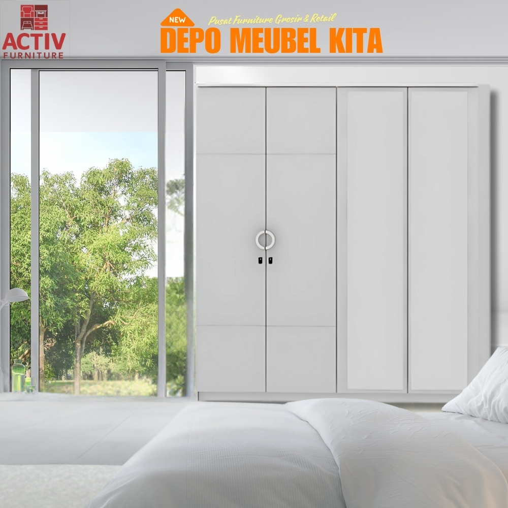 Activ Eksklusif Monaco LP 401 (Lemari Pakaian 4 Pintu) - Khusus Bandung dan Sekitarnya