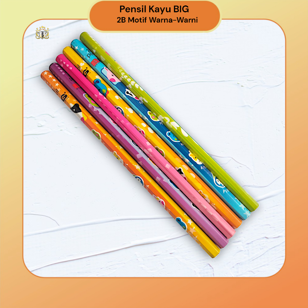 

Pensil 2B BIG Warna-Warni Untuk Sekolah / Motif Hewan Kartun / Pensil Murah