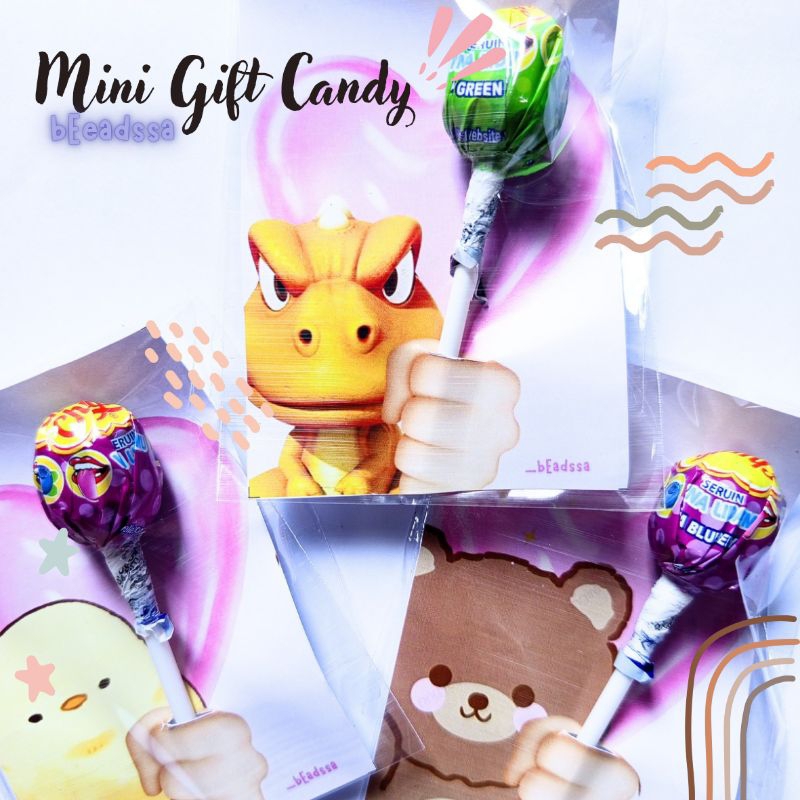 

(Dapat Custom) Mini Gift Permen Gengam Tangan Hadiah Hampers Permen Chupa Chups Gift Muka Emot Beadssa