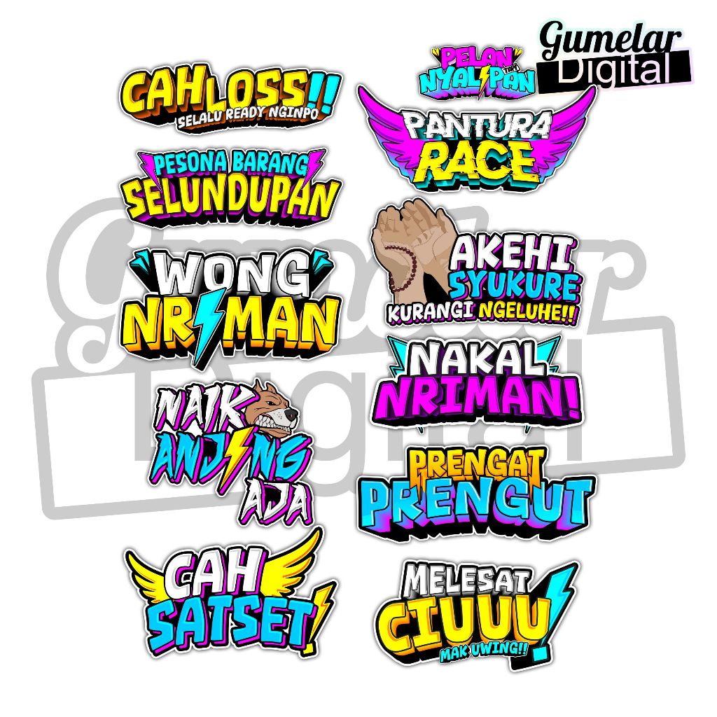 STIKER PACK WONG NRIMAN PANTURA RACE PRENGAT PRENGUT CAH SAT SET PELAN TAPI NYALIPAN ISI 10
