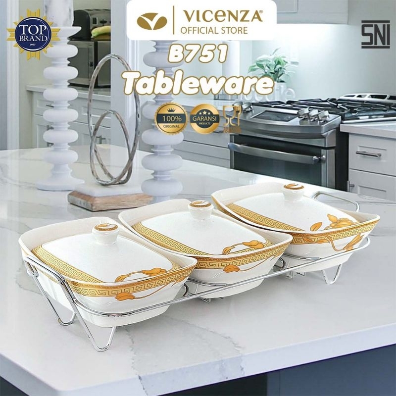 Vicenza Prasmanan Food Warmer 3 set