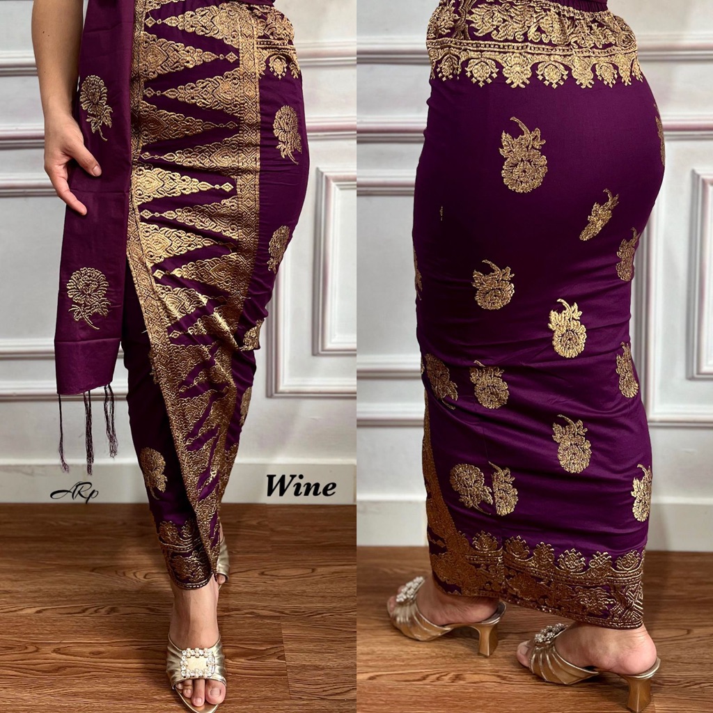 kamen jadi strait bordir set selendang prada