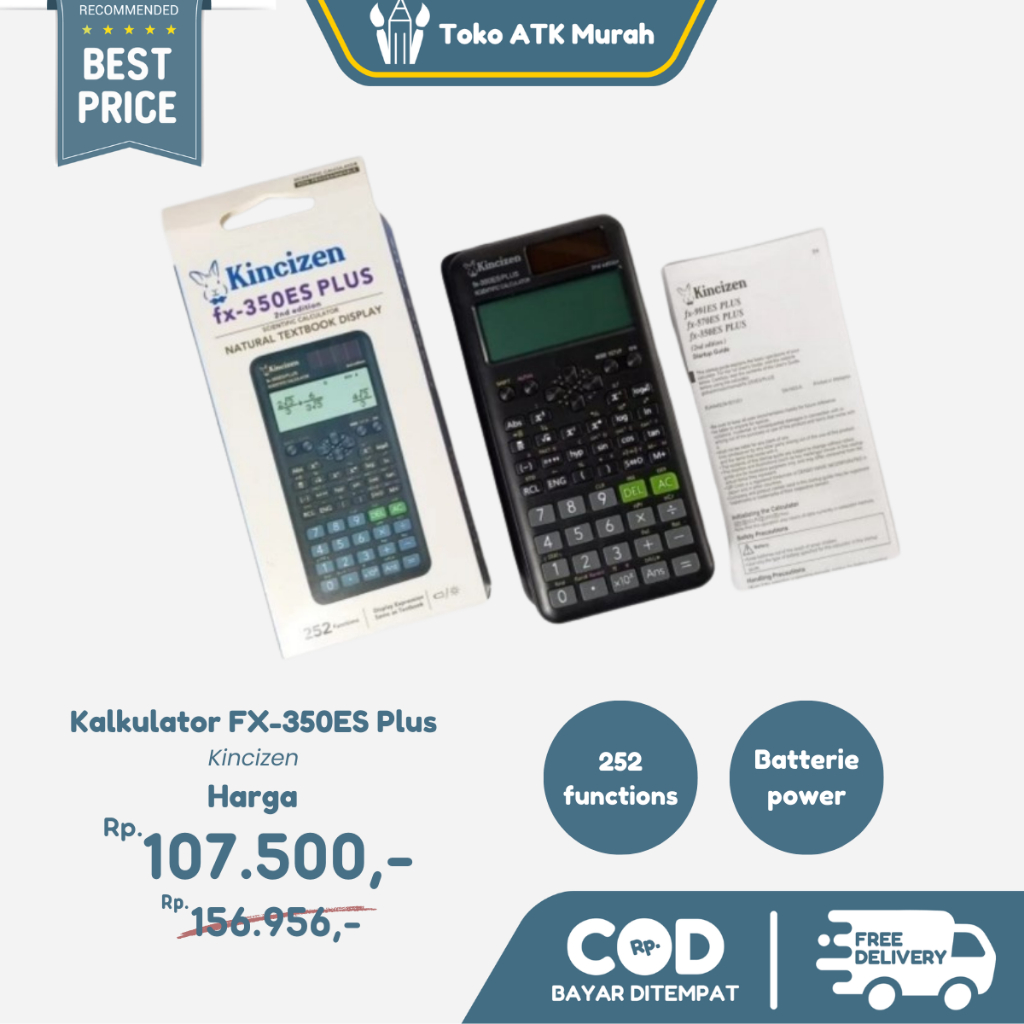 

Kalkulator Scientific KINCIZEN FX 350ES PLUS 2ND Multifungsi