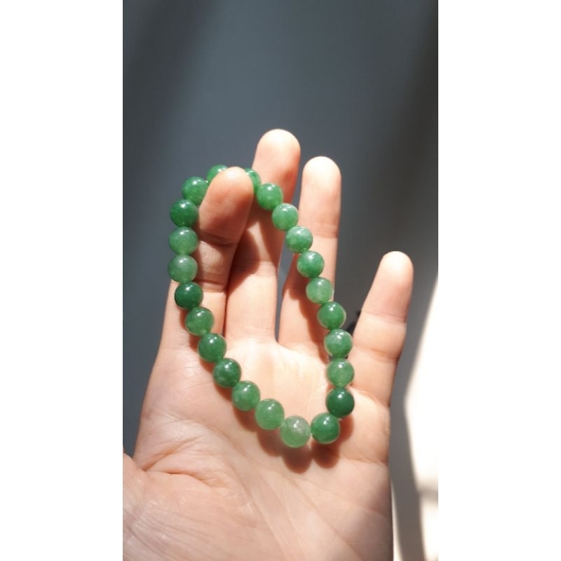 Natural Green Aventurine Crystal Bracelet/Gelang Green Aventurine