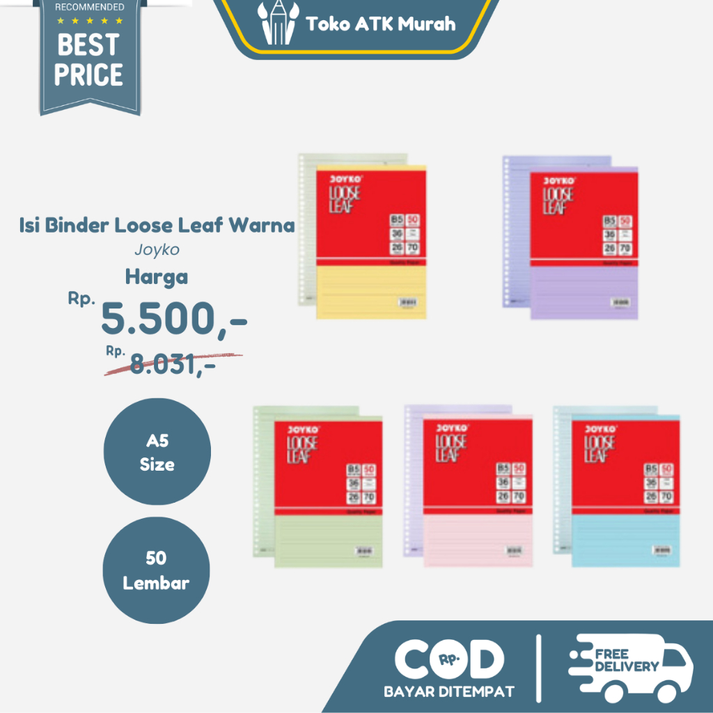 

Loose Leaf Warna Joyko A5-101CO-50
