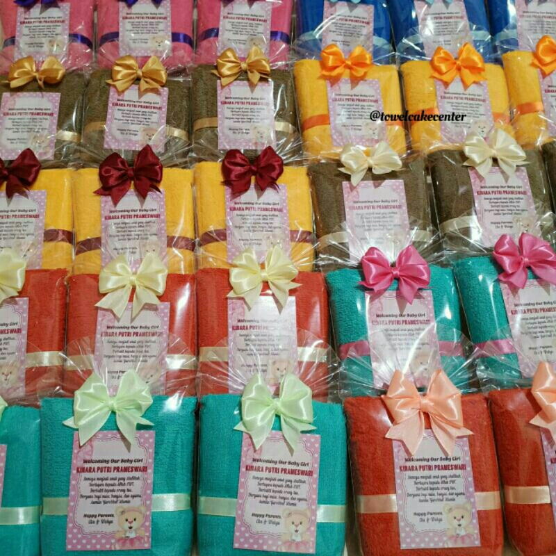 PO - Souvenir Handuk Kecil Sapu Tangan Ukuran 30x30 - Hampers Aqiqah Tasyakuran - Souvenir Handuk Mu