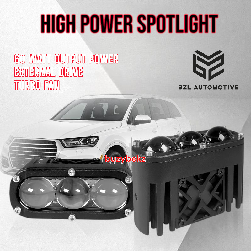 60 WATT BZL U22 LAMPU TEMBAK MOBIL LASER GUN LED SOROT 3 MATA KIPAS PROJEKTOR MOBIL MOTOR MATRIX LEN