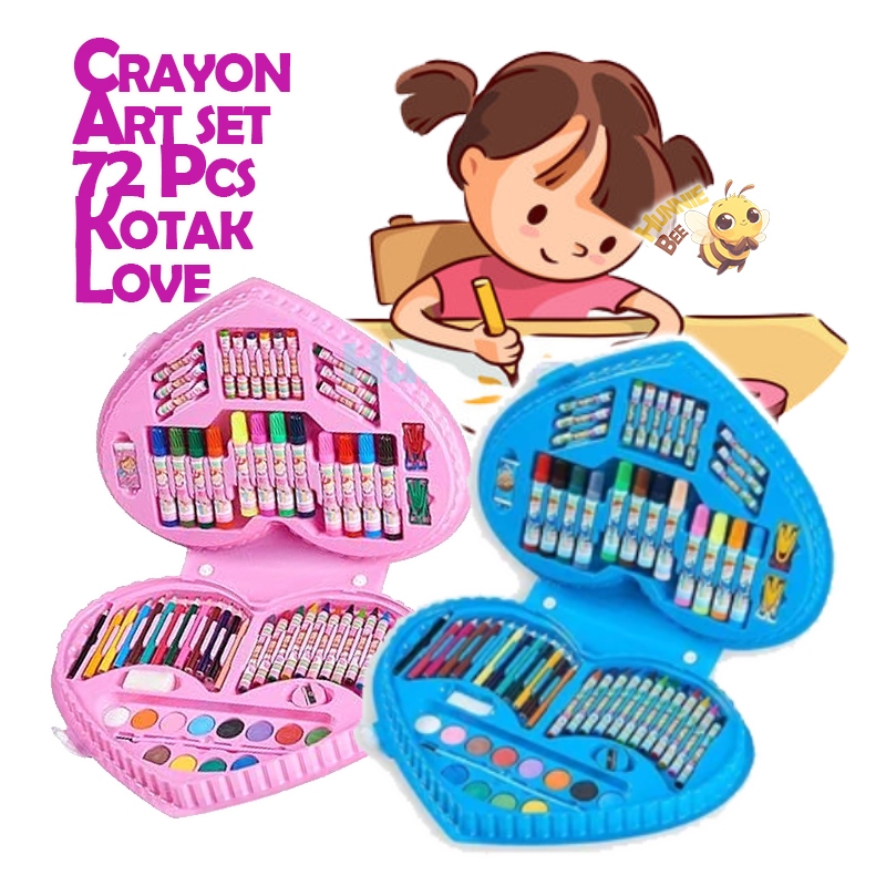 

Crayon Art set 72 Pcs Kotak Love Heart Shape