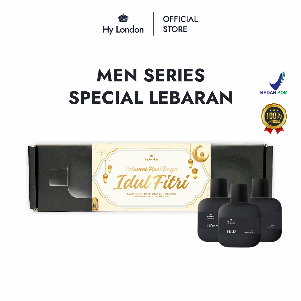 [HAMPERS LEBARAN] HY LONDON Parfume Men 1 Box Dapat 3 Botol Idul Fitri Hari Raya Parcel Gift 2025