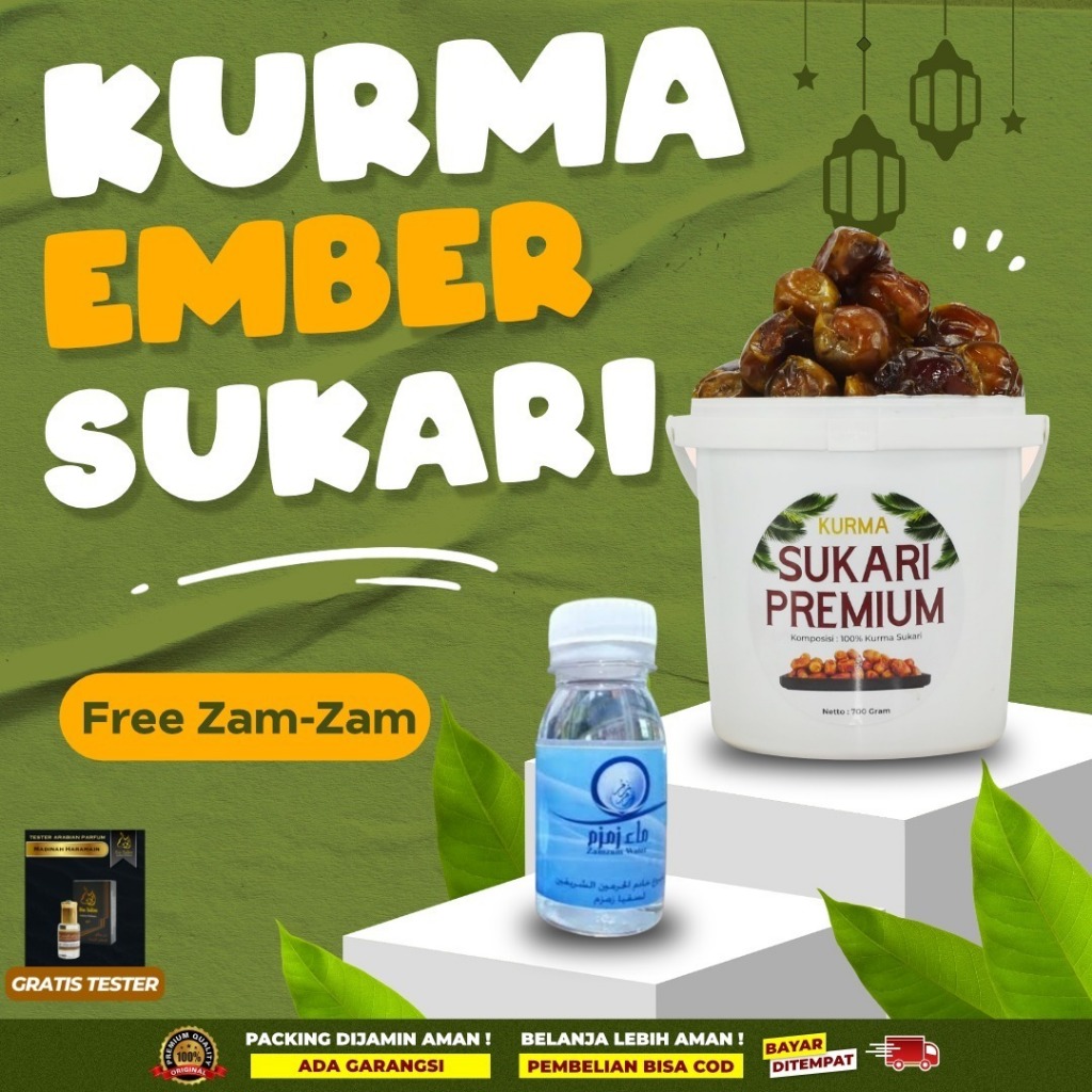 

Kurma Ember Sukari & Ajwa Original Free Air Zam Zam