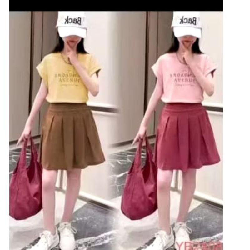 SETELAN KAOS ADVENTURE ROK PLISKET IMPORT USIA 6-10 THN