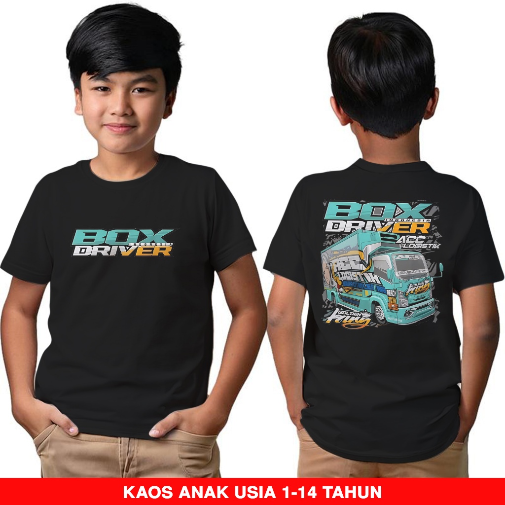 Gudang Kaos Truck Box Driver 3 - Kaos Anak Usia 1 Tahun Sampai 14 Tahun - Kaos Truckmania Indonesia 
