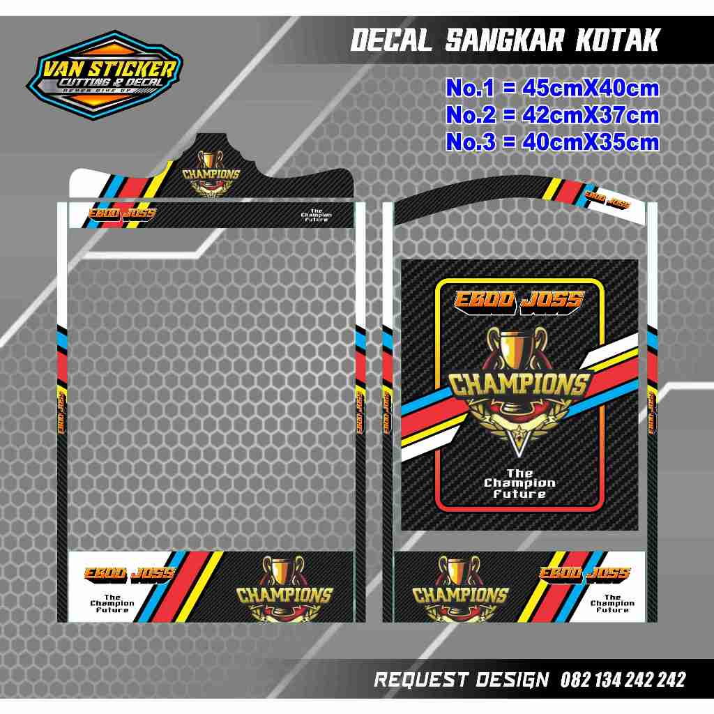 decal sangkar ebod champion carbon