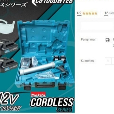 

MAKITA Silicon Gun Cordless CG100DWYEB Caulking Tembak Silikon Sealant