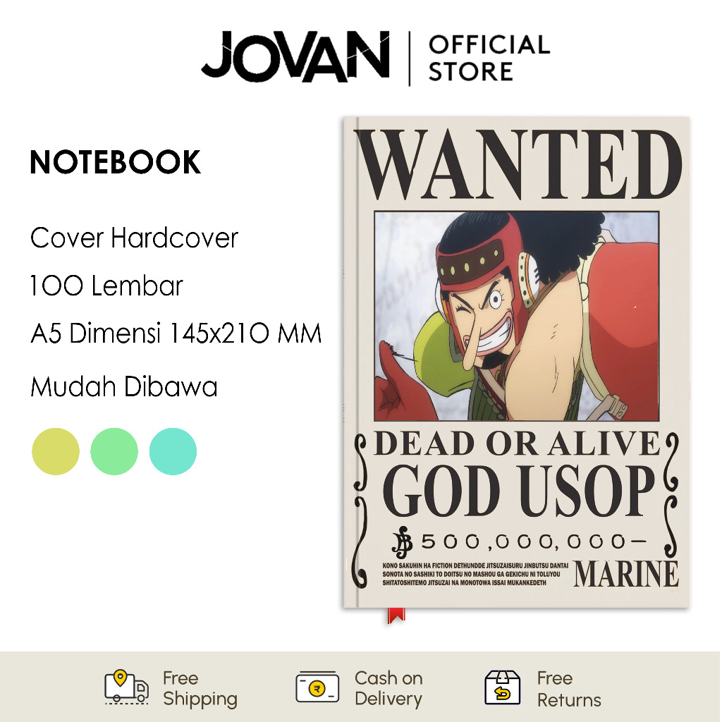

Notebook Hardcover Custom One Piece Bounty Usop Buku Tulis Catatan Note Agenda Planner Jurnal Diary Notebook Anime