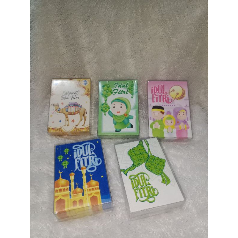 

50 lembar Amplop lebaran (1 box mika isi 50), ada Mix 5 gambar