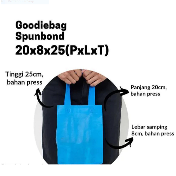 

Tas kain Spunbond Goodie Bag 20x25x8 cm POLOS / Goodie Bag Tebal 70gsm / POLOS Goodie Bag Handle